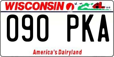 WI license plate 090PKA