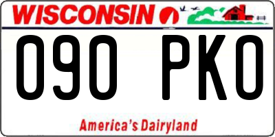 WI license plate 090PKO