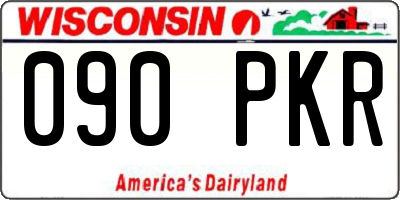 WI license plate 090PKR