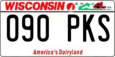 WI license plate 090PKS