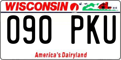 WI license plate 090PKU