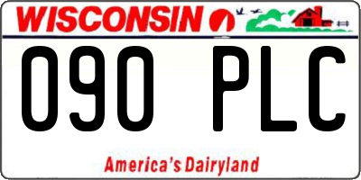WI license plate 090PLC