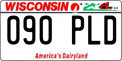 WI license plate 090PLD