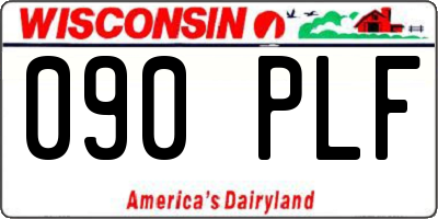 WI license plate 090PLF