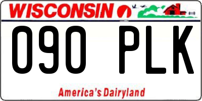 WI license plate 090PLK