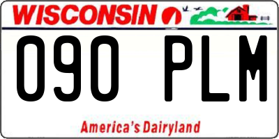 WI license plate 090PLM