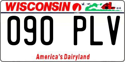 WI license plate 090PLV