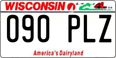WI license plate 090PLZ