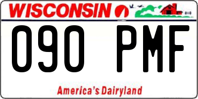 WI license plate 090PMF