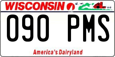 WI license plate 090PMS