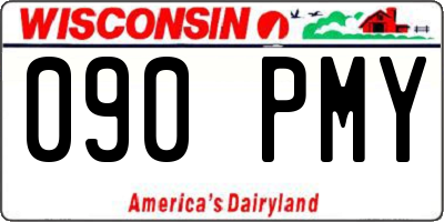 WI license plate 090PMY