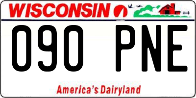 WI license plate 090PNE