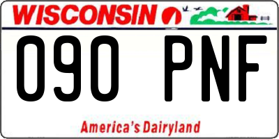 WI license plate 090PNF