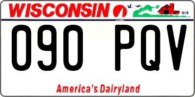 WI license plate 090PQV