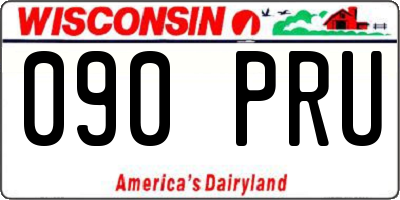 WI license plate 090PRU
