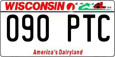 WI license plate 090PTC