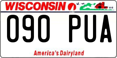 WI license plate 090PUA