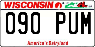 WI license plate 090PUM