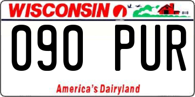 WI license plate 090PUR