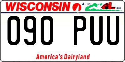 WI license plate 090PUU