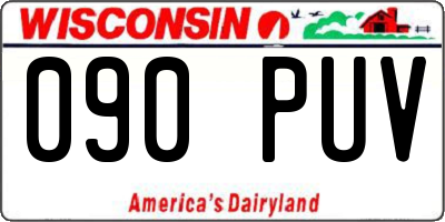 WI license plate 090PUV