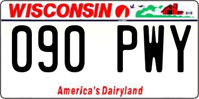 WI license plate 090PWY