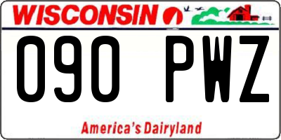 WI license plate 090PWZ