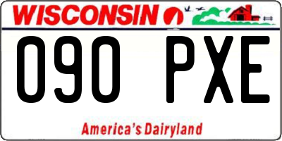 WI license plate 090PXE