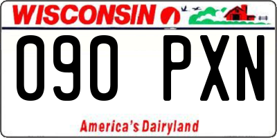 WI license plate 090PXN
