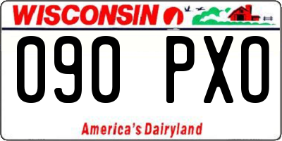 WI license plate 090PXO