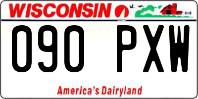 WI license plate 090PXW