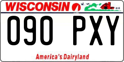WI license plate 090PXY