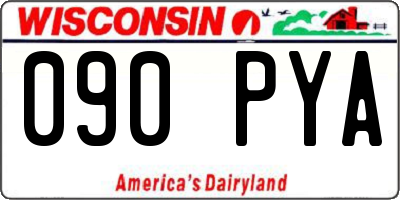 WI license plate 090PYA