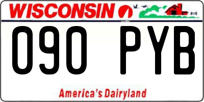 WI license plate 090PYB