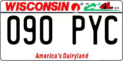 WI license plate 090PYC