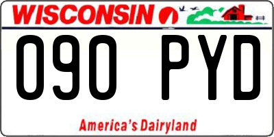 WI license plate 090PYD