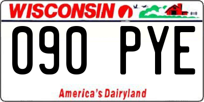WI license plate 090PYE