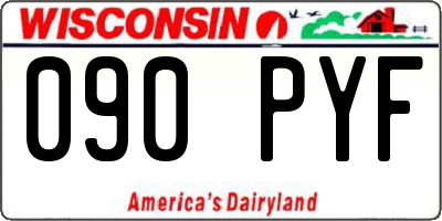 WI license plate 090PYF