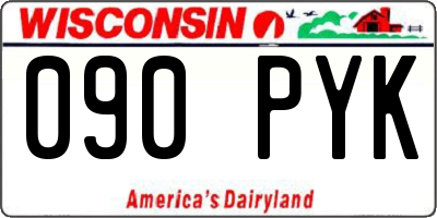 WI license plate 090PYK