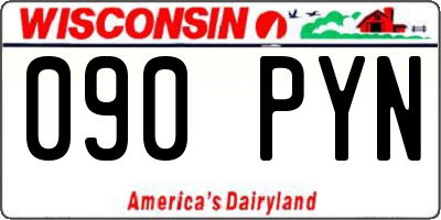 WI license plate 090PYN