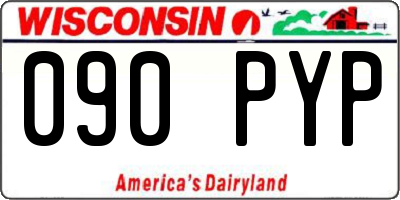 WI license plate 090PYP