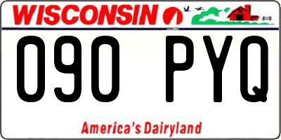 WI license plate 090PYQ