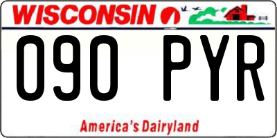 WI license plate 090PYR