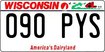 WI license plate 090PYS