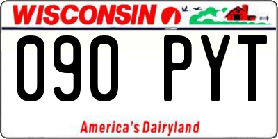 WI license plate 090PYT