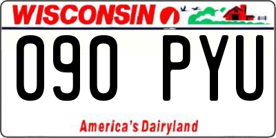 WI license plate 090PYU