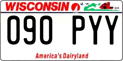 WI license plate 090PYY