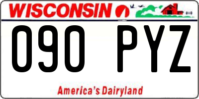 WI license plate 090PYZ