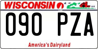 WI license plate 090PZA