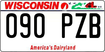 WI license plate 090PZB